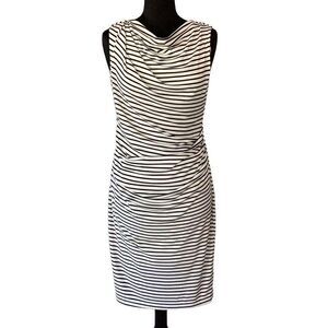 Robert Rodriguez Lydia Striped Cowl Neck Sheath Dress Women’s Medium Black/Cream